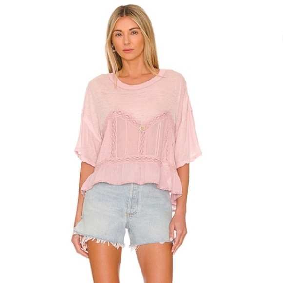 Nwt Free People Fall In Love Tee in Lilac Wine size Small - Picture 10 of 10